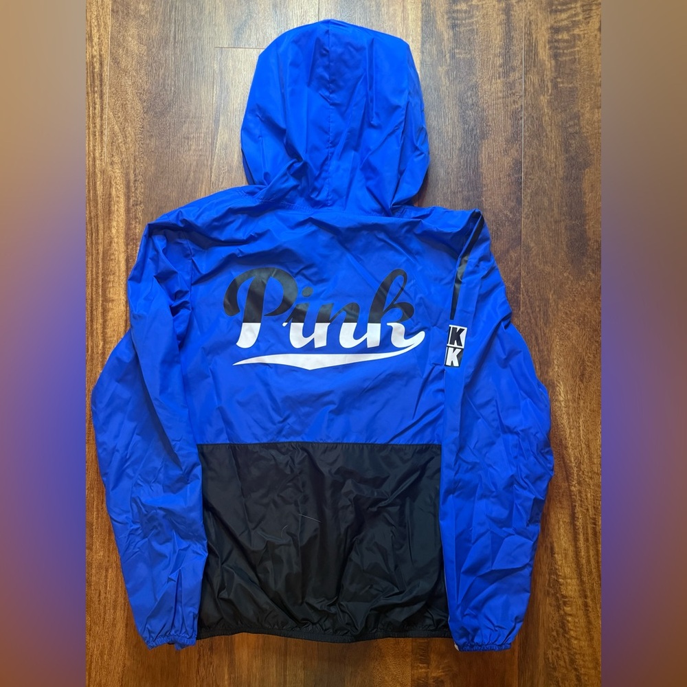 PINK Full Zip Up Blue, Black, White Windbreaker